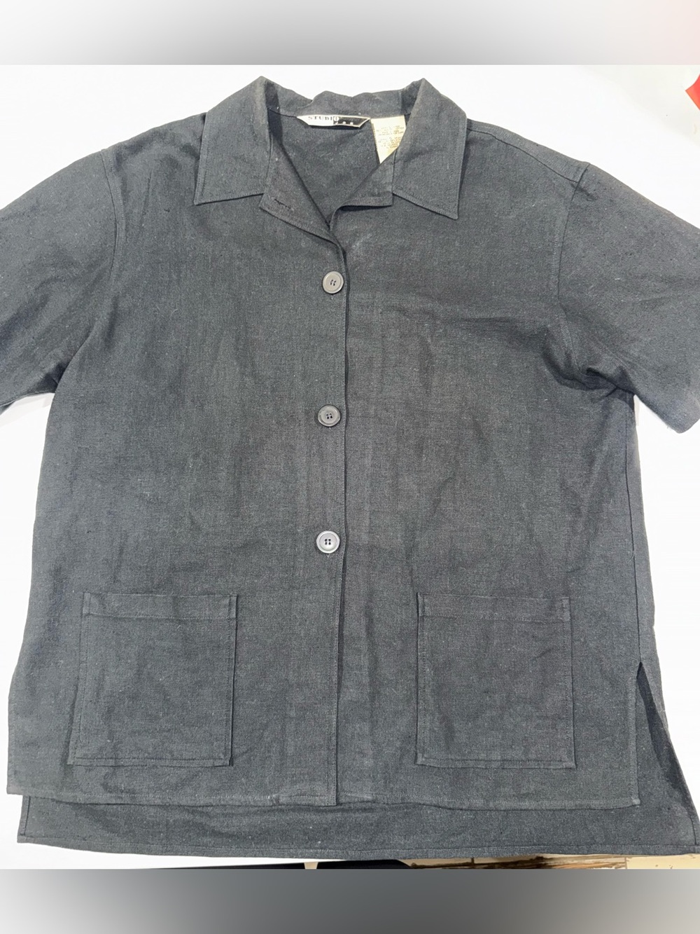Studio Black Short-Sleeve Shirt Jacket